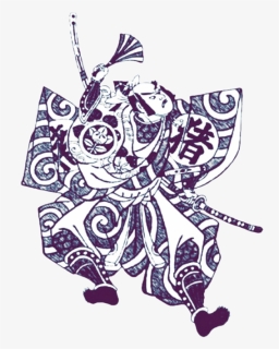 Transparent Vaporwave Gif Png - Dibujo Tradicional Samurai Japones, Png Download, Transparent PNG