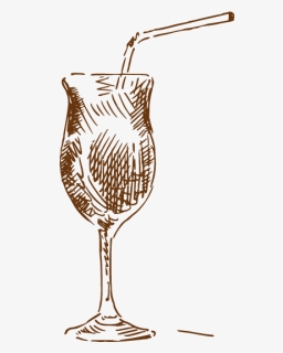 Wine Glass Drawing Png - Alcoholic Beverage, Transparent Png, Transparent PNG