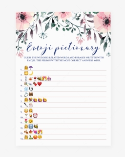 Bridal Shower Emoji Pictionary Game By Littlesizzle - Bridal Shower Emoji Pictionary, HD Png Download, Transparent PNG