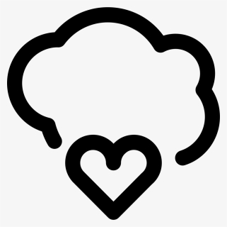 Heart On Cloud Comments - Thought Icon, HD Png Download, Transparent PNG