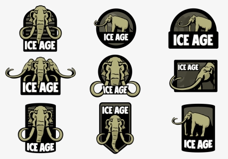 Mammoths In Ice Age Vector Labels - Mammoth Vector Graphic, HD Png Download, Transparent PNG
