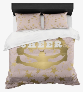 Cheer Silhouette With Stars In Gold And Pale Pink Duvet, HD Png Download, Transparent PNG