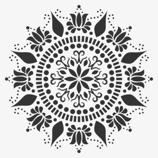 Jpg Black And White Lotus Stencil Easy And To Use Painted - Mandala Stencil Download, HD Png Download, Transparent PNG