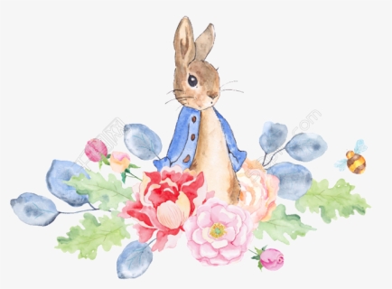 Watercolor Flowers Bouquet Png - High Resolution Peter Rabbit, Transparent Png, Transparent PNG