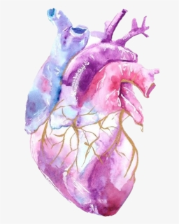 Purple Aesthetic Art Png Clipart - Acuarelas Heart, Transparent Png, Transparent PNG
