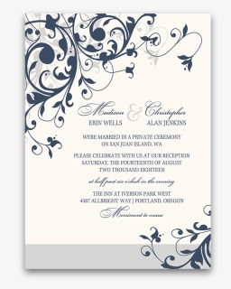 Wedding Invitation Template White Black - Wedding Invitation White Background, HD Png Download, Transparent PNG