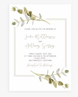 Green Laurels Wedding Invitation Template Download - Snowdrop, HD Png Download, Transparent PNG
