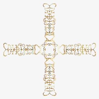 Christmas Cross Made Of Gold - Christmas Day Christian Clipart, HD Png Download, Transparent PNG