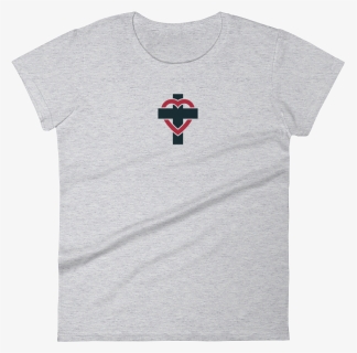 Christian Women S Short Sleeve T-shirt Heart Cross, HD Png Download, Transparent PNG