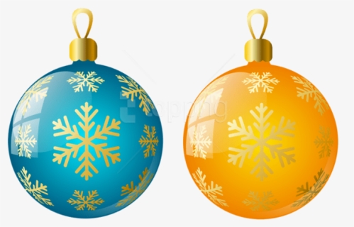 Free Png Large Size Transparent Yellow And Blue Christmas - Christmas Ornaments Clipart, Png Download, Transparent PNG