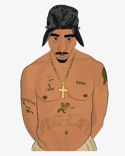 2pac - Tupac Cartoon Drawing, HD Png Download, Transparent PNG