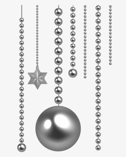 Christmas Silver Beads Png Clip Art Image - Christmas Pendant Vector Free, Transparent Png, Transparent PNG