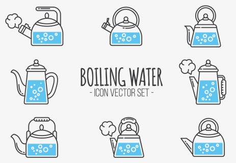 Boiling Water Icons Vector - Boiling Water Blue Png, Transparent Png, Transparent PNG