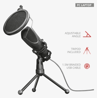 Usb Connected Pop Filter And Tripod Stand Including - Trust Microfone Gxt 232 Mantis Streaming Usb, HD Png Download, Transparent PNG