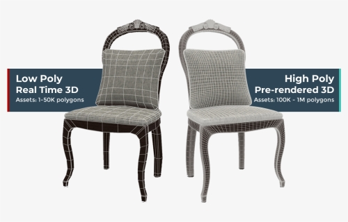 Transparent 2d Furniture Png - Low Poly Vs Highpoly Furniture, Png Download, Transparent PNG