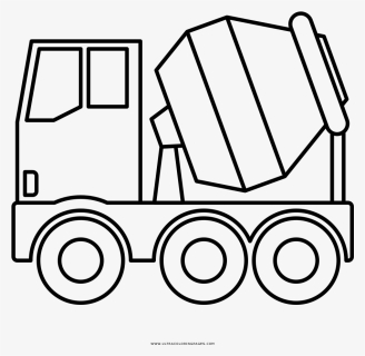 Concrete Mixer Truck Coloring Page - Tow Truck Coloring Pages, HD Png Download, Transparent PNG