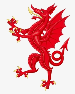 File - Welsh Dragon - Svg - Dragon Supporter Coat Of Arms, HD Png Download, Transparent PNG