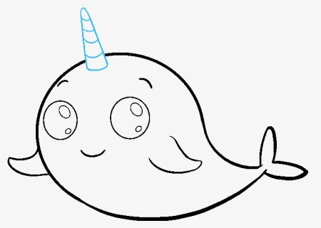How To Draw A Cute Narwhal - Drawings Of A Narwhal, HD Png Download, Transparent PNG