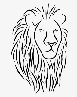 Black And White Line Lion Tattoo, HD Png Download, Transparent PNG