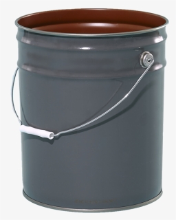 5 Gallon Grey 26 Gauge Metal Open Head Pail W/red-brown - Box, HD Png Download, Transparent PNG