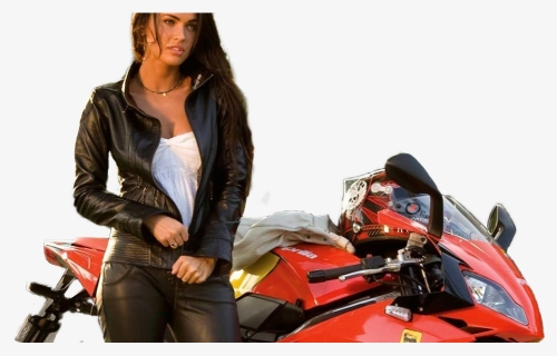 Megan Fox Transformers 2 Moto , Png Download - Transformers 2 Megan Fox Leather Jacket, Transparent Png, Transparent PNG