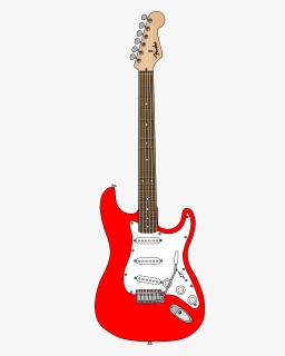 Drawing Guitar Red - Red Fender Stratocaster Png, Transparent Png, Transparent PNG