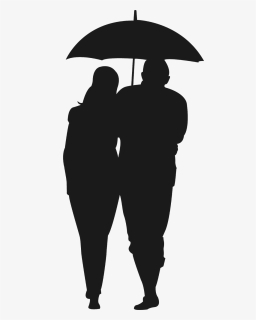 Transparent Couple Walking Png - People Under Umbrella Walking Silhouette, Png Download, Transparent PNG