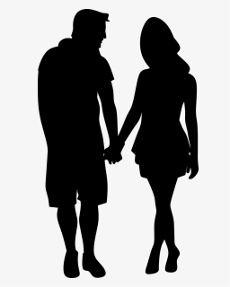 Boy And Girl Holding Hands Silhouette, HD Png Download, Transparent PNG