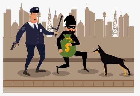Thief Vector Police - Police Officer Arresting Criminal, HD Png Download, Transparent PNG