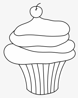 Vanilla Cupcake Clipart Transparent Background - Cupcake Clipart Outline Png, Png Download, Transparent PNG