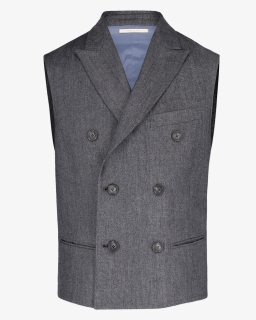 Double Breasted Waistcoat With Denim Effect - Button, HD Png Download, Transparent PNG