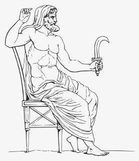 Free Clipart Of A Black And White Greek Mythology God, - Greek Mythology Cronus Png, Transparent Png, Transparent PNG