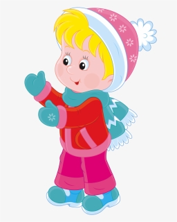 Imagenes De Personas Animadas En Invierno - Winter Kid Cartoon Png, Transparent Png, Transparent PNG