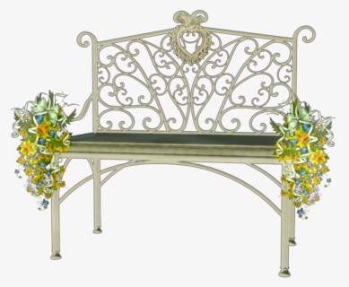 Ftestickers Garden Park Bench Flowers - Outdoor Bench, HD Png Download, Transparent PNG