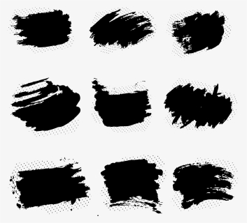 Abstract Black Brush Set Vector - Illustration, HD Png Download, Transparent PNG