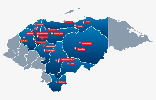 Clic Sobre El Mapa Para Agrandar La Imagen Mapa Finsol - Mapa De Honduras Departamentos, HD Png Download, Transparent PNG