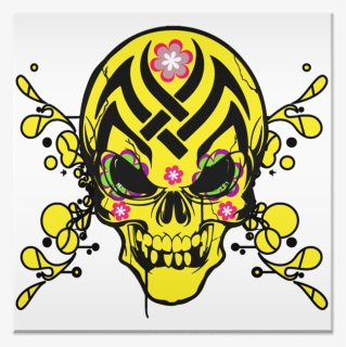 Azulejo Caveira Mexicana Yellow Crazy De Pantofelna - Skull, HD Png Download, Transparent PNG
