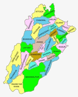 Transparent Pakistan Map Png - Map Of Punjab Districts Pakistan, Png Download, Transparent PNG