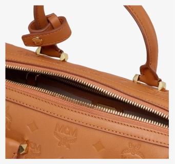 Mcm Essential Boston Bag In Monogram Leather Cognat - Hobo Bag, HD Png Download, Transparent PNG