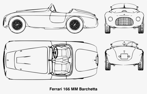 Ferrari 166 Mm Barchetta Blueprint, HD Png Download, Transparent PNG