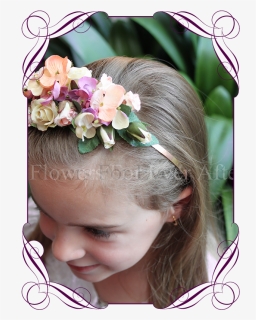 Autumn Fall Pastel Flower Girl Headband Floral Hair - Artificial Flower, HD Png Download, Transparent PNG