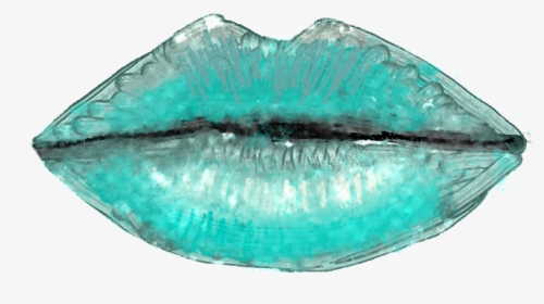 #lips #blue #drawing #watercolor #oil #girl #makeup - Lipstick, HD Png Download, Transparent PNG