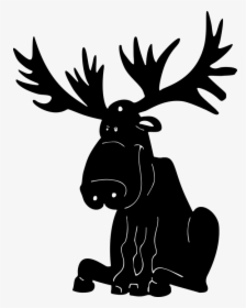 Clipart Reindeer Profile - Moose Head Silhouette Clip Art, HD Png Download, Transparent PNG