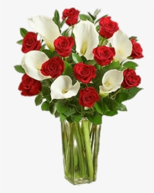 Red Roses And White Calla Lillies Bouquet - Calla Lily And Roses Bouquet, HD Png Download, Transparent PNG