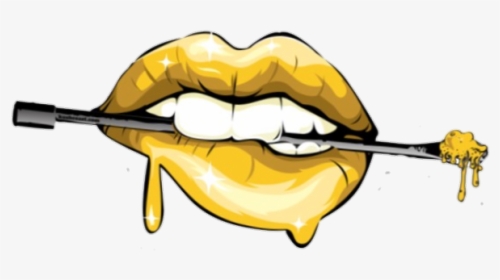 #lips #golden #gold - Cartoon Smile Gold Lips, HD Png Download, Transparent PNG