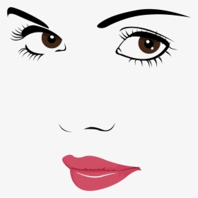 Drawing Eyelashes Lip - Woman Face Clipart Transparent Background, HD Png Download, Transparent PNG