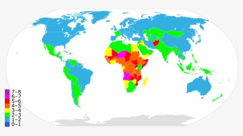 Fertility Rate World Map 2 - Countries Of The World That Drive, HD Png Download, Transparent PNG