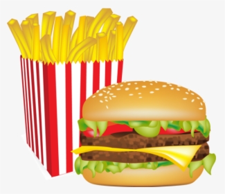 Graphic Design French Fries - French Fries And Burger, HD Png Download, Transparent PNG