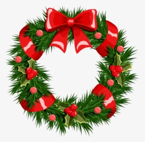 Wreath Christmas Garland Clip Art - Christmas Wreath No Background, HD Png Download, Transparent PNG