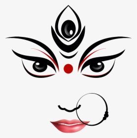 Navratri Png Clipart - Durga Maa Face Drawing, Transparent Png, Transparent PNG